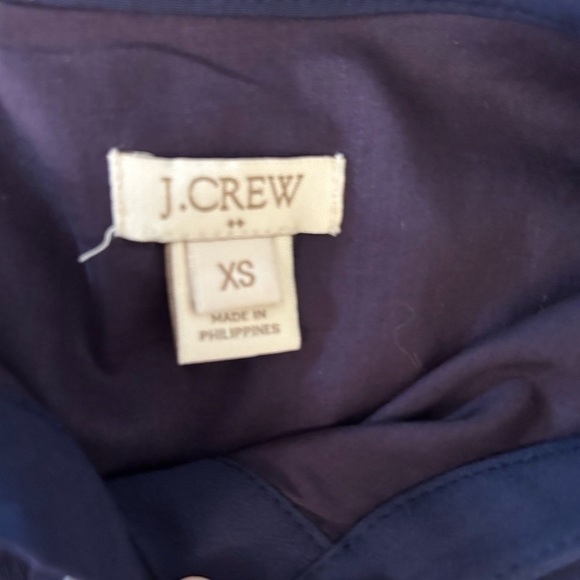 JCrew solid navy blue shift shirt dress with rope tie & elastic waist Sz-XS C19 - Picture 9 of 16